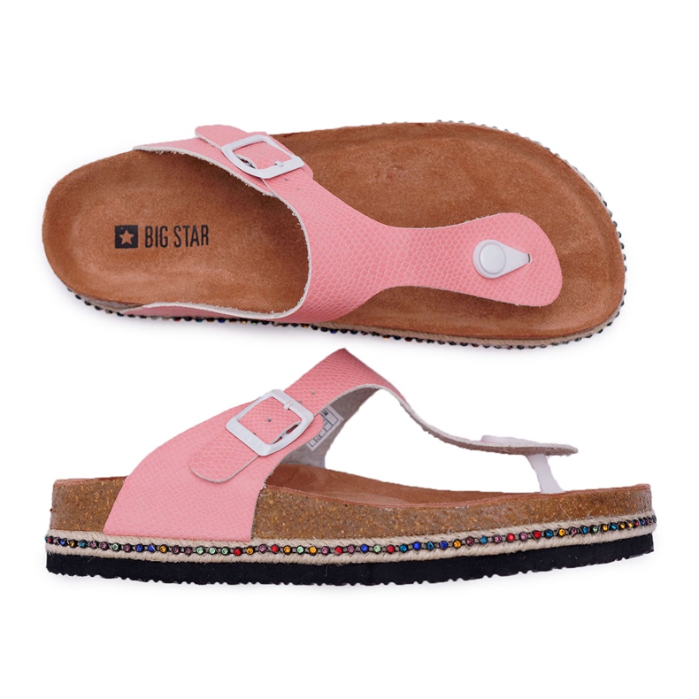 Chanclas rosas para mujer Big Star DD274133 rosado
