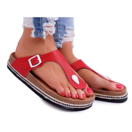 Chanclas de mujer Red Big Star DD274128 rojo