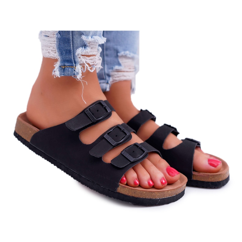 Pantuflas negras de mujer Big Star DD274139 negro Pantuflas negras de mujer Big Star DD274139 negro