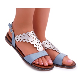 Sandalias Mujer Planas Sergio Leone SK011 Azul Lirielle