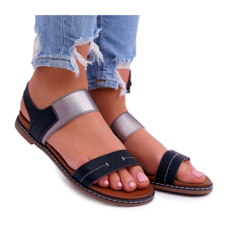 Sandalias Mujer Planas Sergio Leone SK014 Negro Agrina