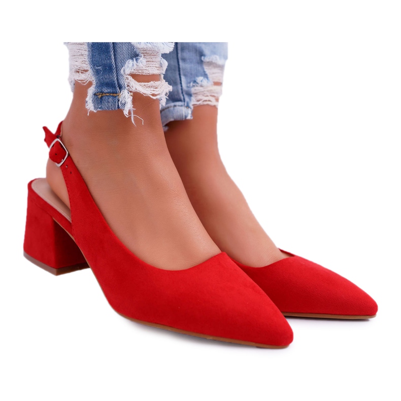 Zapatos de tacón con tacón en rojo Spitz para mujer