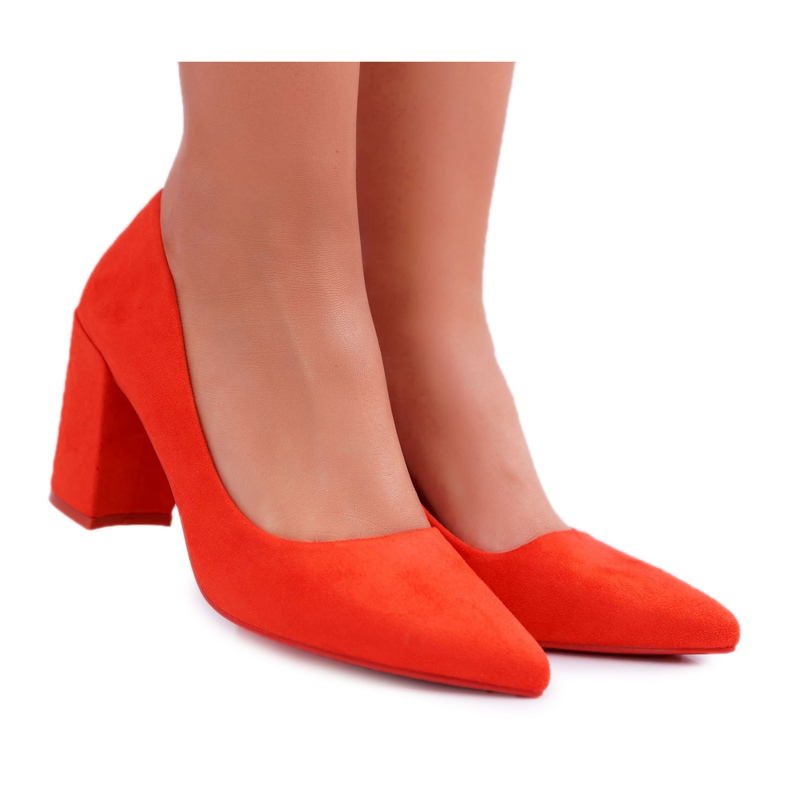 SEA Zapatos De Salón Con Tacón De Mujer Ante Naranja Neshka