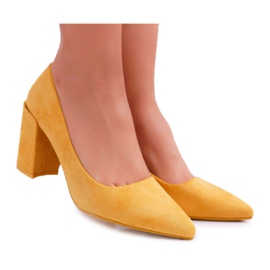 PS1 Zapatos De Salón Con Tacón De Mujer Ante Amarillo Neshka PS1 Zapatos De Salón Con Tacón De Mujer Ante Amarillo Neshka