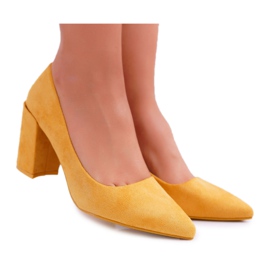 PS1 Zapatos De Salón Con Tacón De Mujer Ante Amarillo Neshka