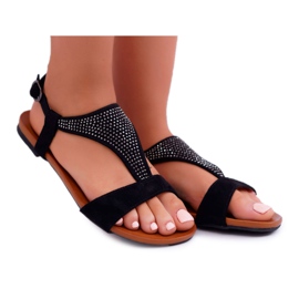 EVE Sandalias Mujer Planas Negras Sorsano negro
