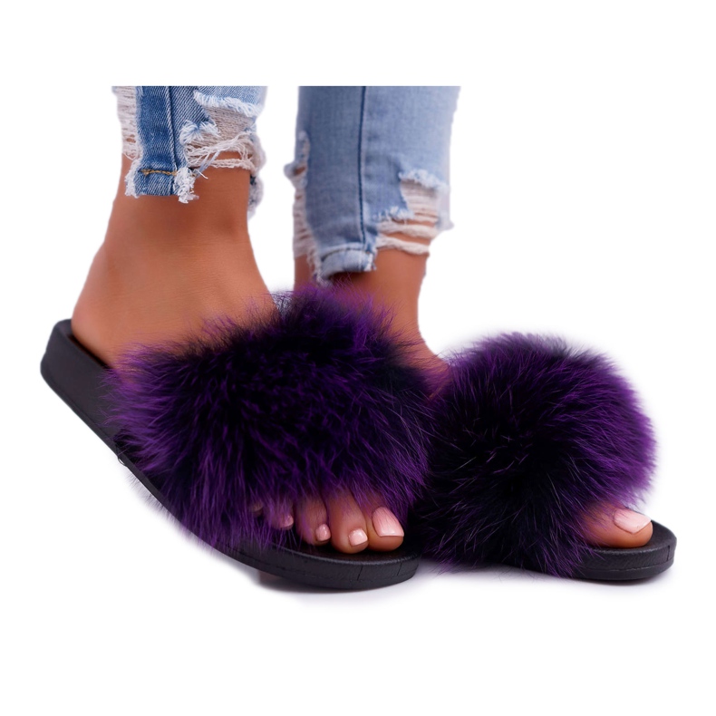 Pantuflas de Mujer con Piel Natural Violeta Naturis Pantuflas de Mujer con Piel Natural Violeta Naturis