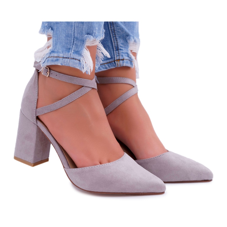 PS1 Zapatos de tacón con tacón en gris Spitz para mujer