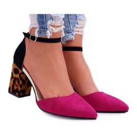 PS1 De Mujer Salón Con Tacón Leopardo Fucsia Ferri marrón negro rosado multicolor