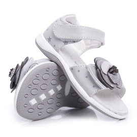 EVE Sandalias Infantiles Con Velcro Para Niña Gris Flamenco