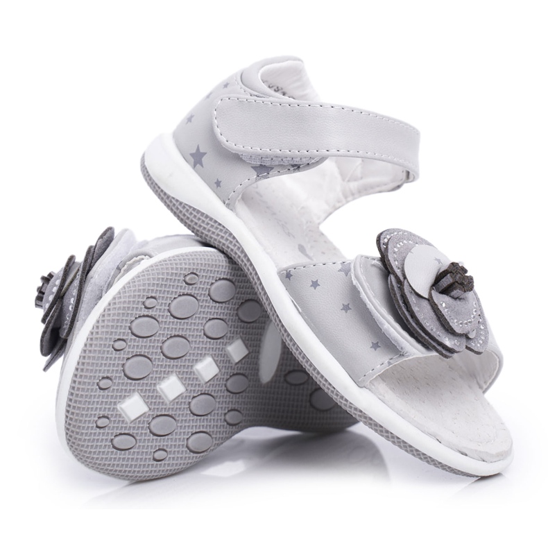 EVE Sandalias Infantiles Con Velcro Para Niña Gris Flamenco