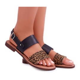 Sandalias Mujer Maciejka Cuero Leopardo Negro IT001-03 / 00-0