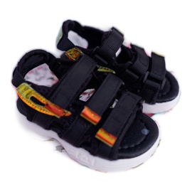 FRROCK Sandalias Infantiles Con Velcro Para Niña Niño Negro Kimmi