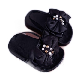 FRROCK Chanclas Niña Infantil Lazo Negro Perla Senari