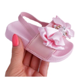 FRROCK Chanclas Infantiles Niña Lazo Perla Rosa Senari rosado