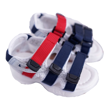 FRROCK Sandalias Infantiles Con Velcro Para Niña Niño Blanco Fima rojo azul marino