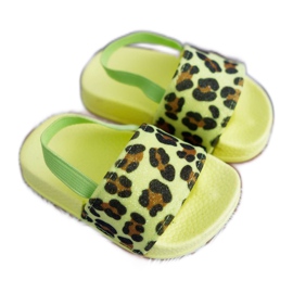 FRROCK Pantuflas Niña Brocado Leopardo Lima Rimia multicolor verde