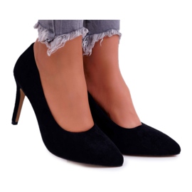 EVE Zapatos de tacón de aguja para mujer en negro Spitz Kiss Me