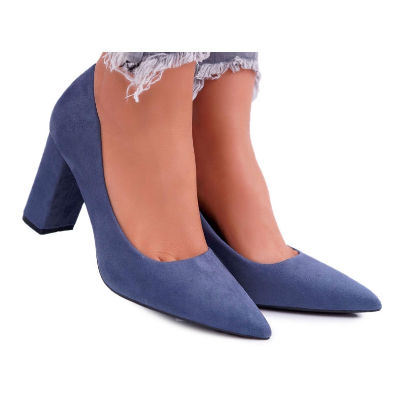 BUGO De Mujer Salón Con Tacón Ante Azul Clarina