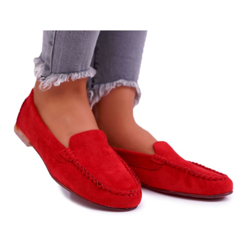 Mocasines Mujer Sergio Leone Suede Red Winted rojo Mocasines Mujer Sergio Leone Suede Red Winted rojo