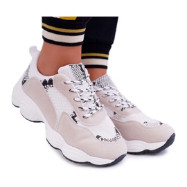 NFR Zapatillas Deportivas de Mujer Gamuza Blanca Piel de Serpiente Lollipop blanco gris