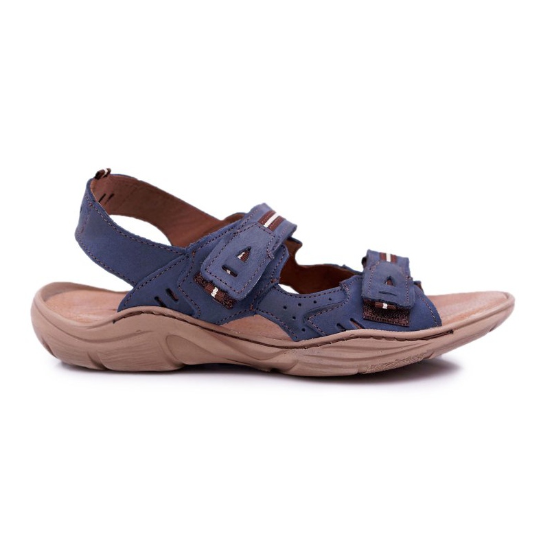 Mario Boschetti Sandalias Hombre Piel Azul Marino Lop
