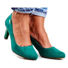 Sergio Leone Zapatos de salón para mujer ante verde Orsola