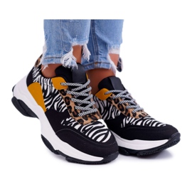 Zapatillas Deportivas Mujer Suela Gruesa Zebra Sevana marrón negro