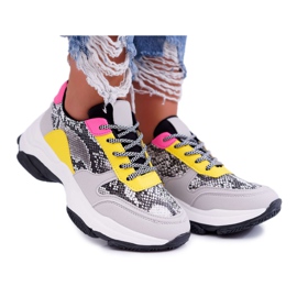 Zapatillas Deportivas Mujer Suela Gruesa Serpiente Sevana gris multicolor