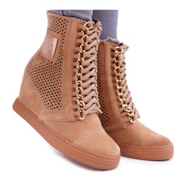 Zapatillas de Mujer Lu Boo Calado Suede Camel Clamma marrón