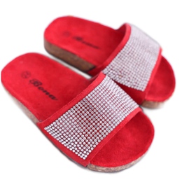 SEA Pantuflas Infantiles Rojas Sobre Cristales De Corcho Malena rojo