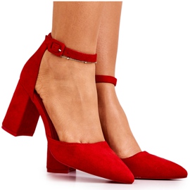 PS1 De Mujer Salón Con Tacón Ante Rojo Harye PS1 De Mujer Salón Con Tacón Ante Rojo Harye