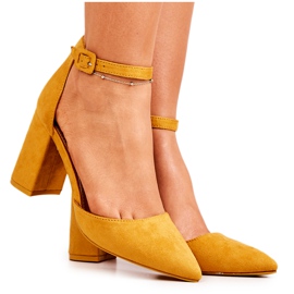 PS1 De Mujer Zapatos De Salón Con Tacón Ante Amarillo Harye