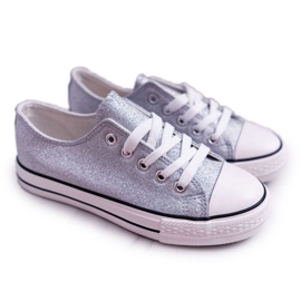 FRROCK Zapatillas deportivas para niños pequeños Brocade Silver Misty gris