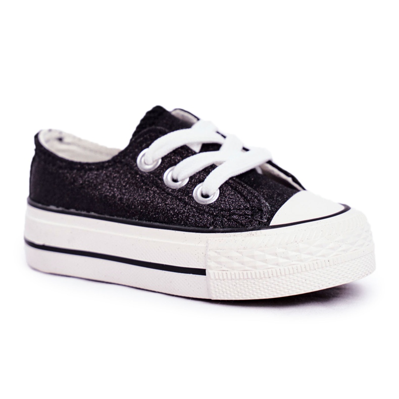 FRROCK Zapatillas de niños de brocado negro Misty