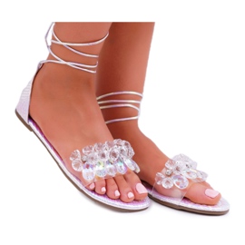 Sandalias Mujer Lu Boo Crystals Silver Madina gris