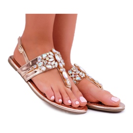 Sandalias Mujer Lu Boo Petrol Crystals Rose Gold Sonne rosa