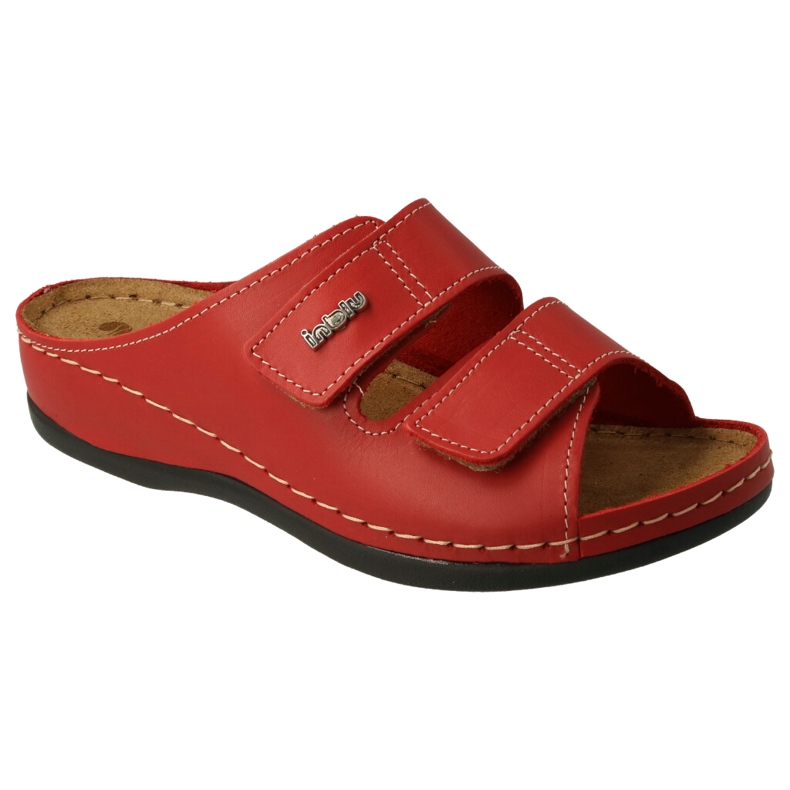 Flip de cuero de mujeres rojos inblu 158d105