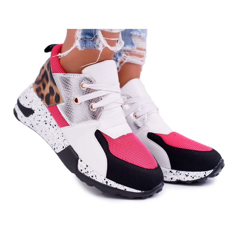 Zapatos Deportivos De Mujer Lu Boo Con Patrón De Leopardo Blanco Malibu multicolor