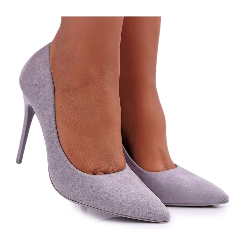 PS1 Stilettos Yanna de ante gris para mujer
