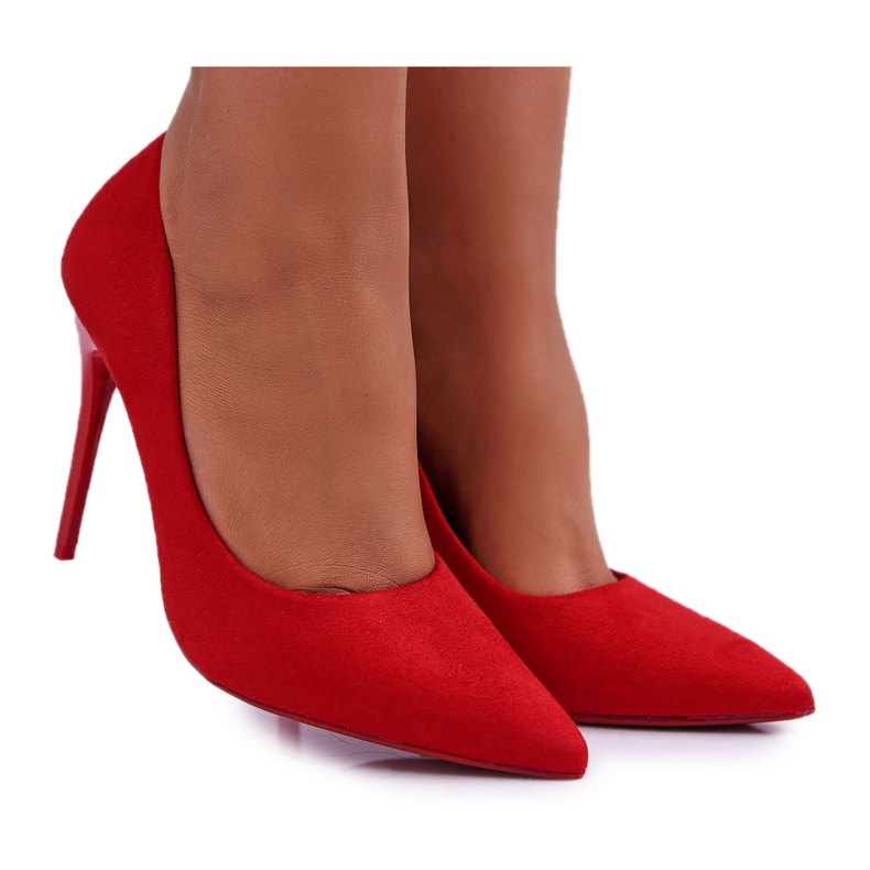 SEA Stilettos Yanna de ante rojo para mujer