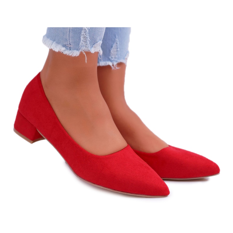 PS1 Zapatos de salón clásicos para mujer Suede Red Rheya rojo