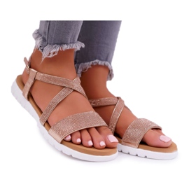 Sandalias de Mujer Lu Boo con Zirconia Cúbica 406-5 Rose Gold Stella rosa amarillo