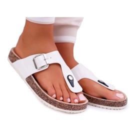 SEA Pantuflas De Mujer Chanclas En Paleta Blanca Lacada Negra blanco