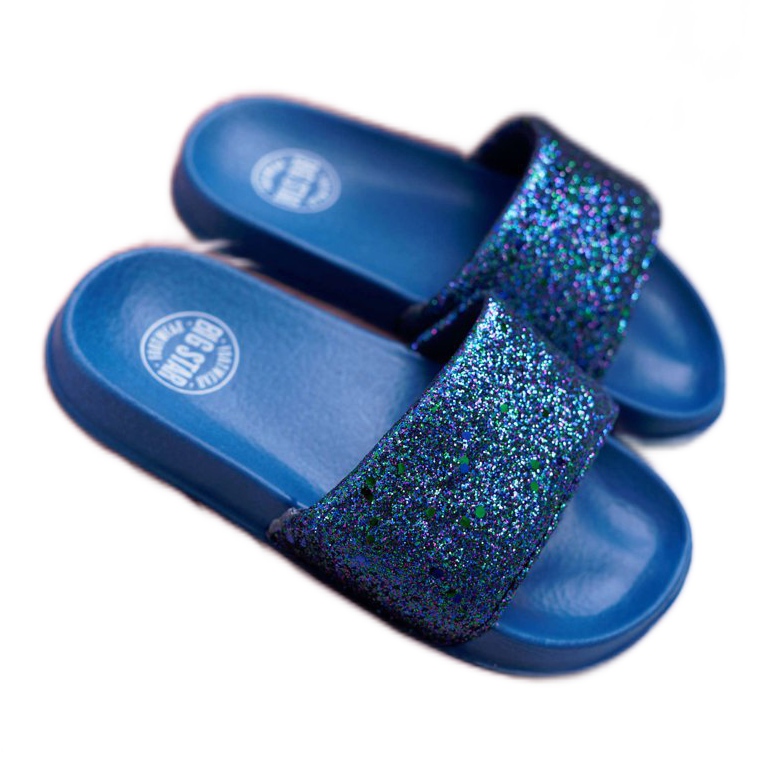 Pantuflas Big Star para niños y jóvenes Brocado Azul Marino AA374089