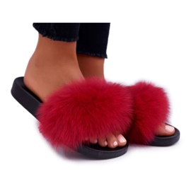 Pantuflas de Mujer con Piel Natural Naturis Rojo