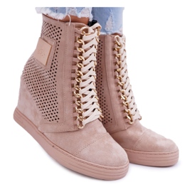 Zapatillas de Mujer Lu Boo Calado Suede Beige Clamma