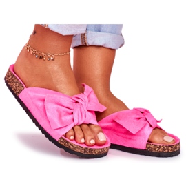 BUGO Pantuflas Mujer En Corcho Neón Fucsia Wendy rosa