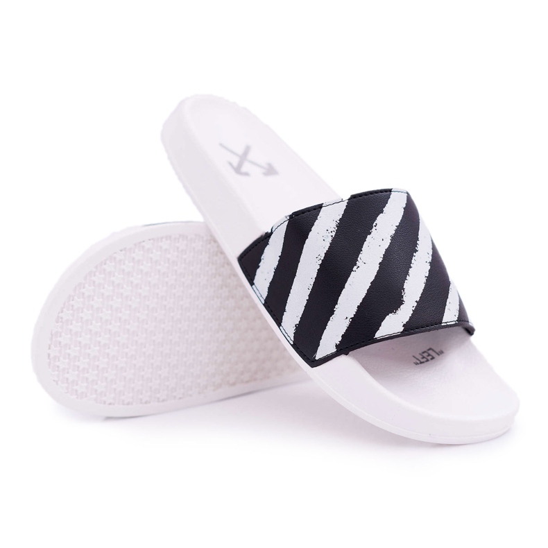 Pantuflas blancas Aynna para mujer blanco negro