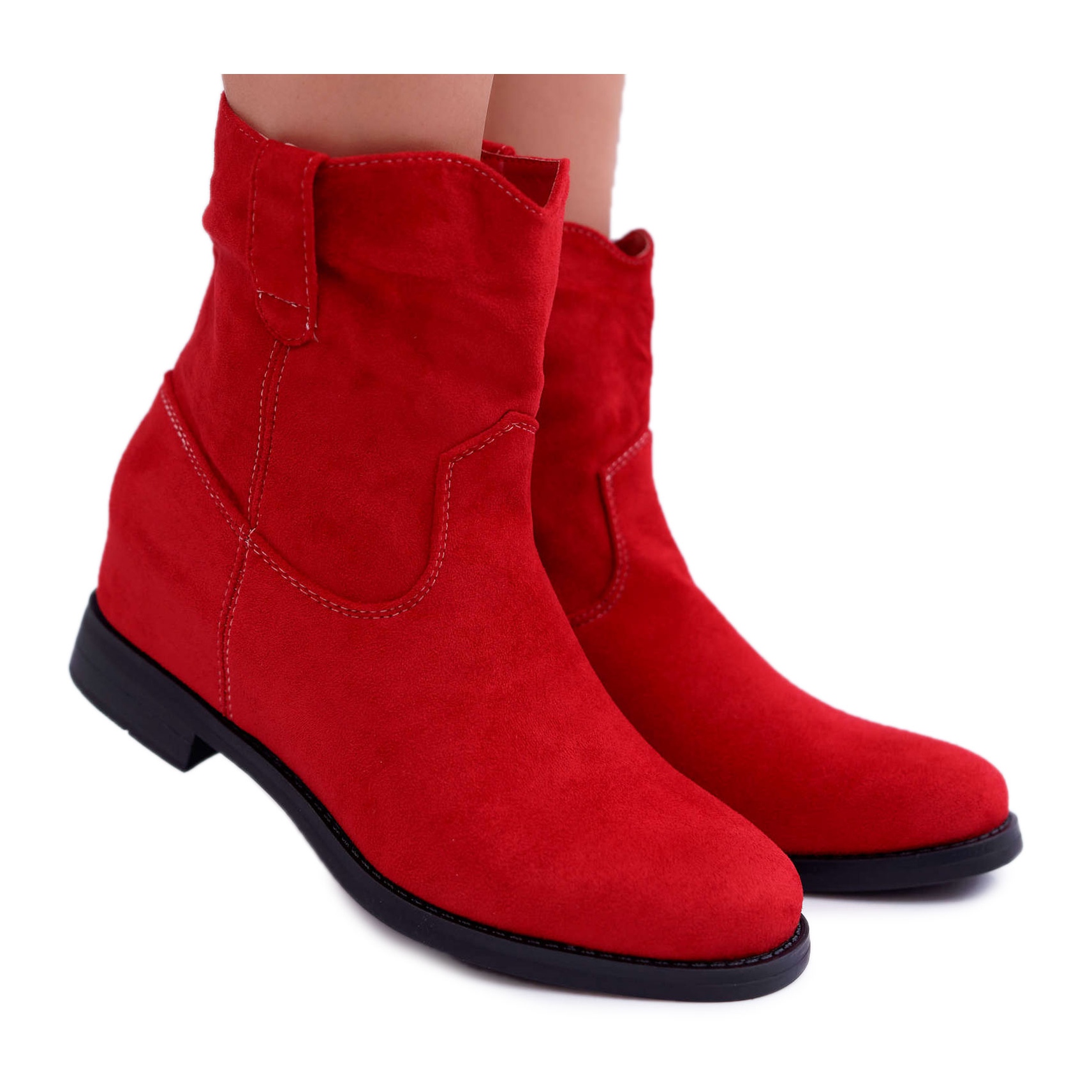 Botines Cowboy Botines Rojos Mujer Planos Botín Cowboy De Mujer